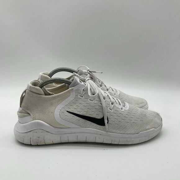 Mens Size 9.5 Nike Free RN 2018 942836-100 White Running Shoes Sneakers - Picture 1 of 10